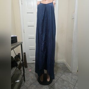 Chic High-Low Navy Blue Women's Skirt